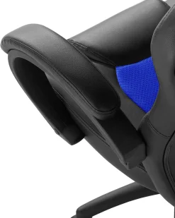 Tuolit<Beliani Tyotuoli Keinonahka Musta/Laivastonsininen Fighter