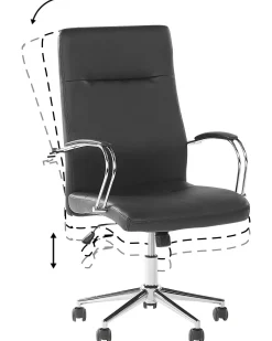 Tuolit<Beliani Tyotuoli Keinonahka Musta Oscar