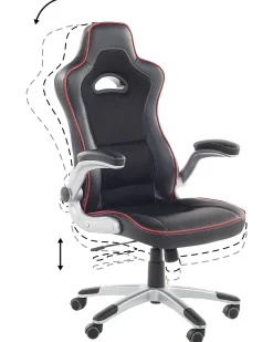 Lastenhuone<Beliani Tyotuoli Keinonahka Musta/Punainen Master