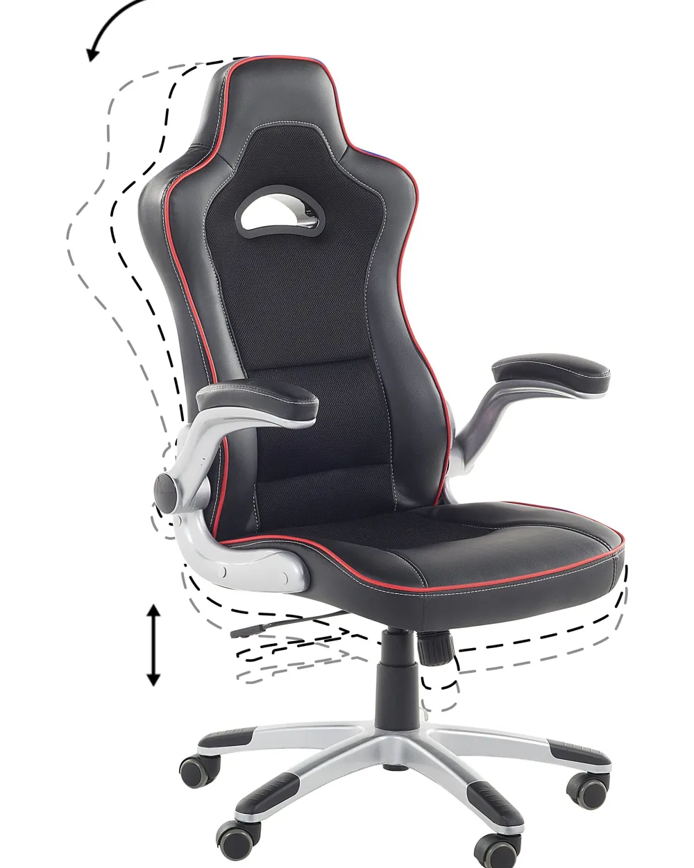 Lastenhuone<Beliani Tyotuoli Keinonahka Musta/Punainen Master