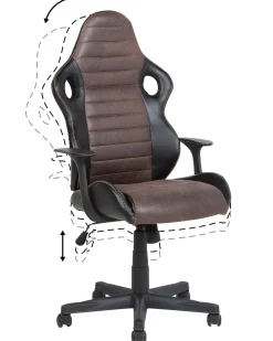 Tuolit<Beliani Tyotuoli Keinonahka Musta/Ruskea Supreme