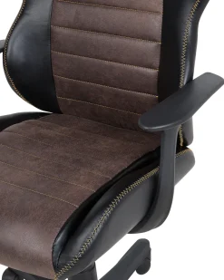 Tuolit<Beliani Tyotuoli Keinonahka Musta/Ruskea Supreme