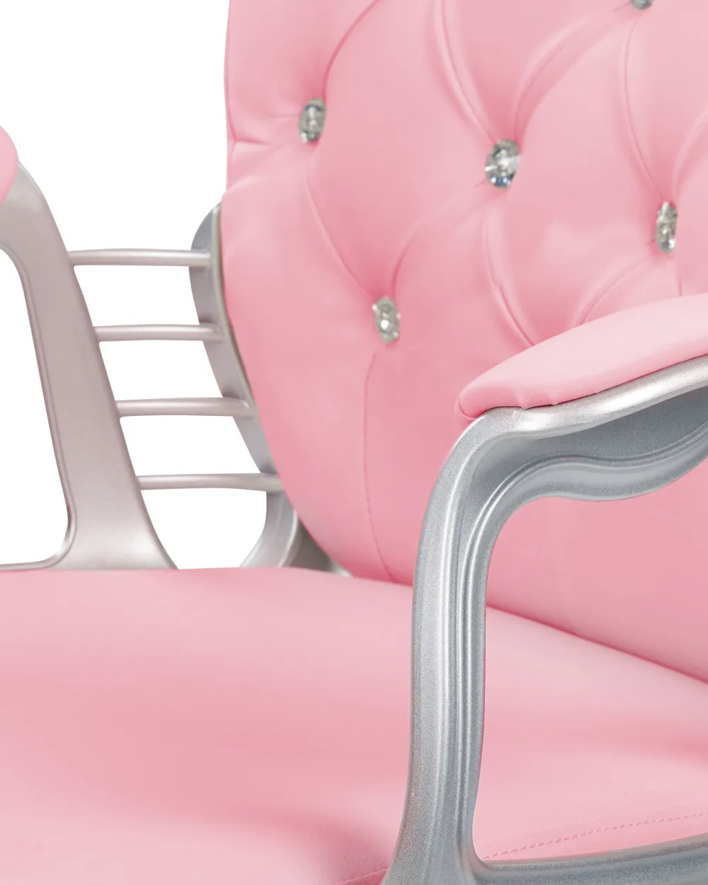 Flash Sale Beliani Tyotuoli Keinonahka Vaaleanpunainen/Hopea Princess