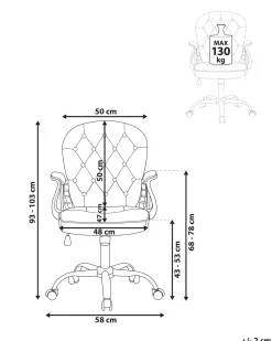 Store Beliani Tyotuoli Keinonahka Valkoinen Princess
