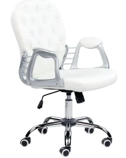 Store Beliani Tyotuoli Keinonahka Valkoinen Princess