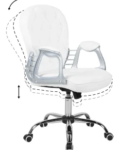 Store Beliani Tyotuoli Keinonahka Valkoinen Princess