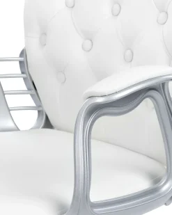 Store Beliani Tyotuoli Keinonahka Valkoinen Princess