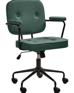 Tuolit<Beliani Tyotuoli Keinonahka Vihrea Pawnee