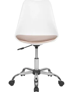 Tuolit<Beliani Tyotuoli Muovi Valkoinen/Ruusukulta Dakota Ii