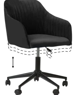 Flash Sale Beliani Tyotuoli Sametti Musta Venice