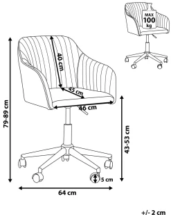Flash Sale Beliani Tyotuoli Sametti Musta Venice