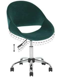 Discount Beliani Tyotuoli Sametti Smaragdinvihrea Selma