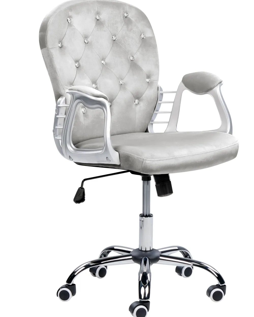 Lastenhuone<Beliani Tyotuoli Sametti Vaaleanharmaa/Hopea Princess