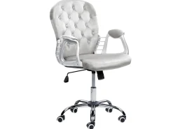 Lastenhuone<Beliani Tyotuoli Sametti Vaaleanharmaa Princess