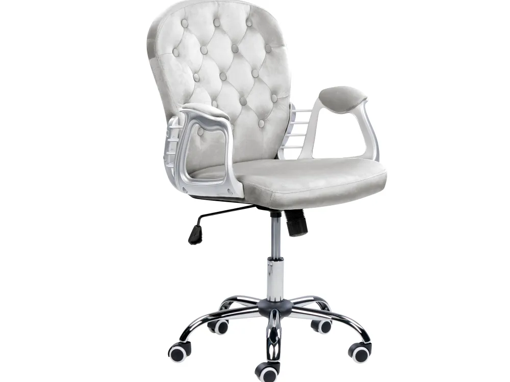 Lastenhuone<Beliani Tyotuoli Sametti Vaaleanharmaa Princess