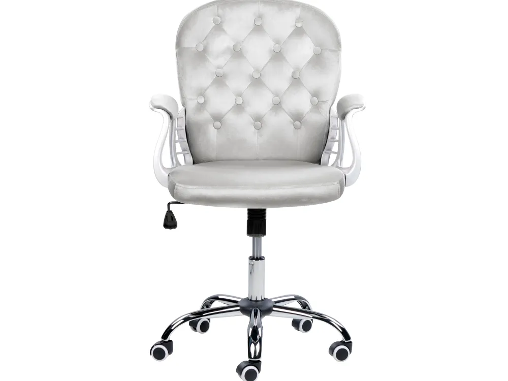 Lastenhuone<Beliani Tyotuoli Sametti Vaaleanharmaa Princess