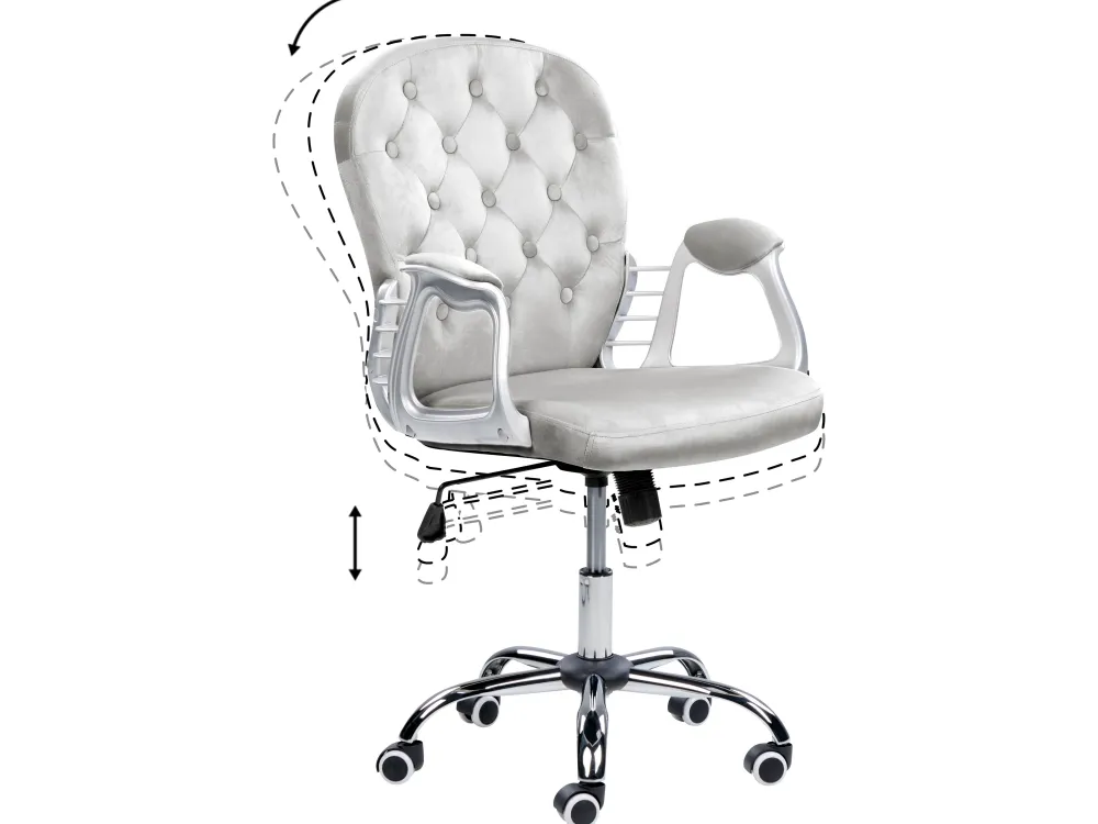 Lastenhuone<Beliani Tyotuoli Sametti Vaaleanharmaa Princess