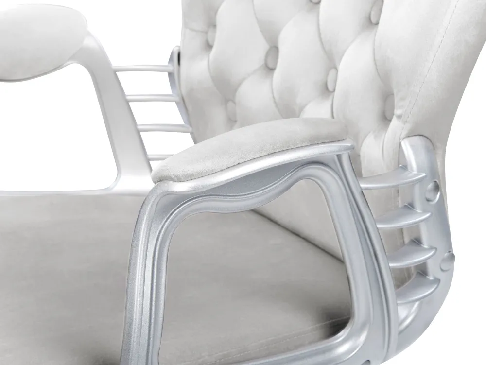 Lastenhuone<Beliani Tyotuoli Sametti Vaaleanharmaa Princess