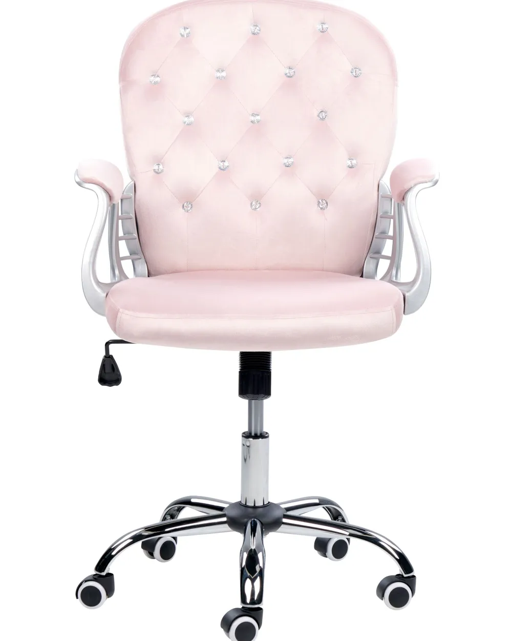 Lastenhuone<Beliani Tyotuoli Sametti Vaaleanpunainen/Hopea Princess