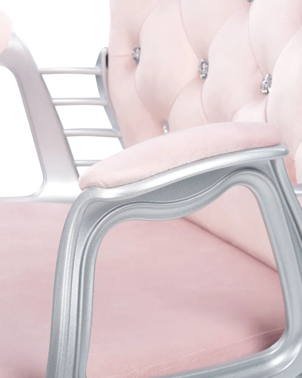 Lastenhuone<Beliani Tyotuoli Sametti Vaaleanpunainen/Hopea Princess