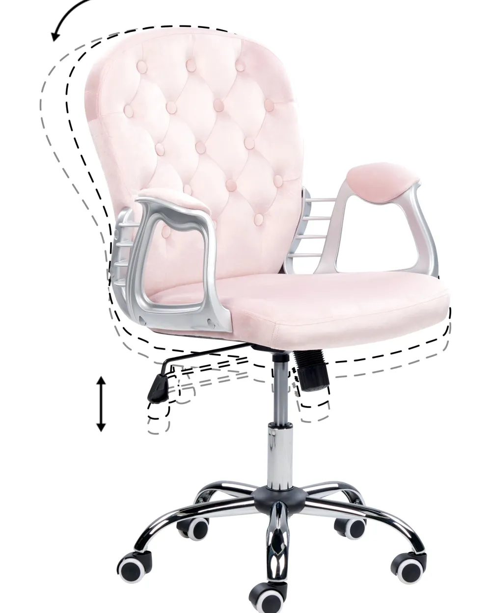 Lastenhuone<Beliani Tyotuoli Sametti Vaaleanpunainen Princess