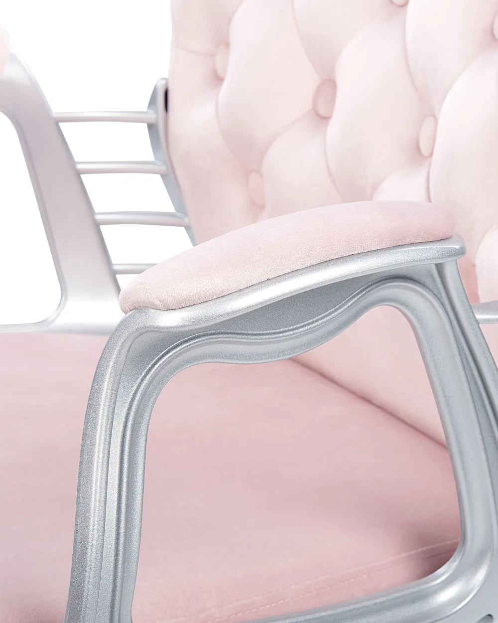 Lastenhuone<Beliani Tyotuoli Sametti Vaaleanpunainen Princess