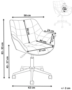 Tuolit<Beliani Tyotuoli Sametti Vaaleanpunainen Labelle