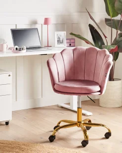 Best Sale Beliani Tyotuoli Sametti Vaaleanpunainen Monticello Ii