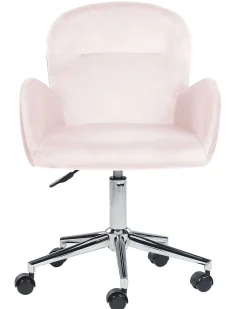 Tuolit<Beliani Tyotuoli Sametti Vaaleanpunainen Priddy