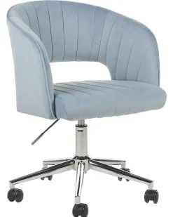 Best Sale Beliani Tyotuoli Sametti Vaaleansininen Katonah