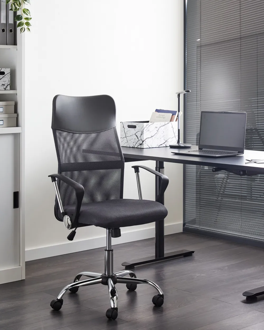 Outlet Beliani Tyotuoli Verkkokangas Harmaa Design