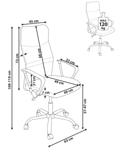 Outlet Beliani Tyotuoli Verkkokangas Harmaa Design