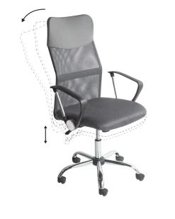 Outlet Beliani Tyotuoli Verkkokangas Harmaa Design