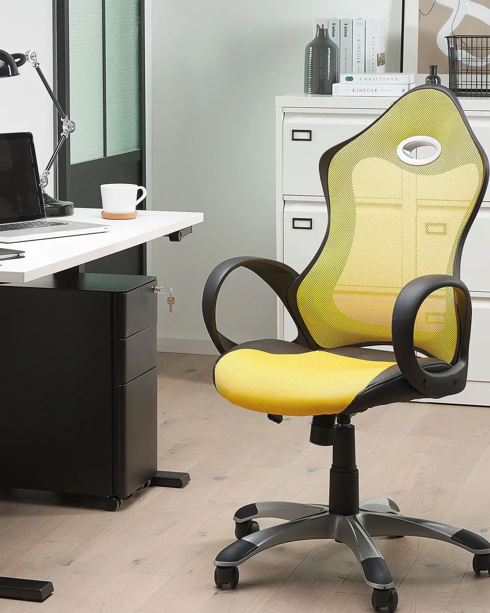 Lastenhuone<Beliani Tyotuoli Verkkokangas Keltainen Ichair