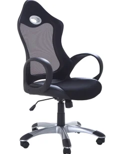 Tuolit<Beliani Tyotuoli Verkkokangas Musta Ichair