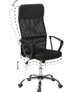 Tuolit<Beliani Tyotuoli Verkkokangas Musta Design