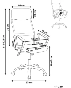 Tuolit<Beliani Tyotuoli Verkkokangas Musta Design