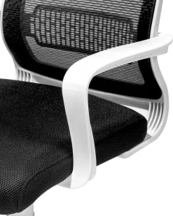 Store Beliani Tyotuoli Verkkokangas Musta Leader