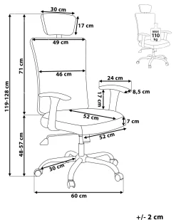 Store Beliani Tyotuoli Verkkokangas Punainen/Musta Noble