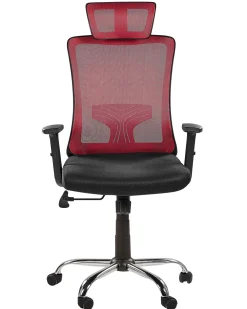 Store Beliani Tyotuoli Verkkokangas Punainen/Musta Noble