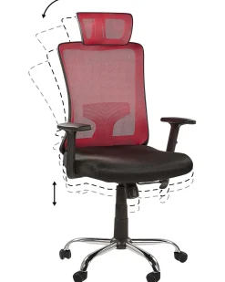 Store Beliani Tyotuoli Verkkokangas Punainen/Musta Noble