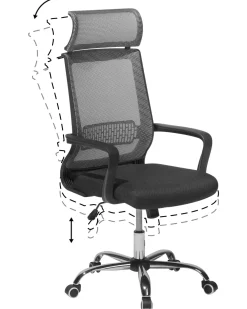 Fashion Beliani Tyotuoli Verkkokangas Tummanharmaa Leader