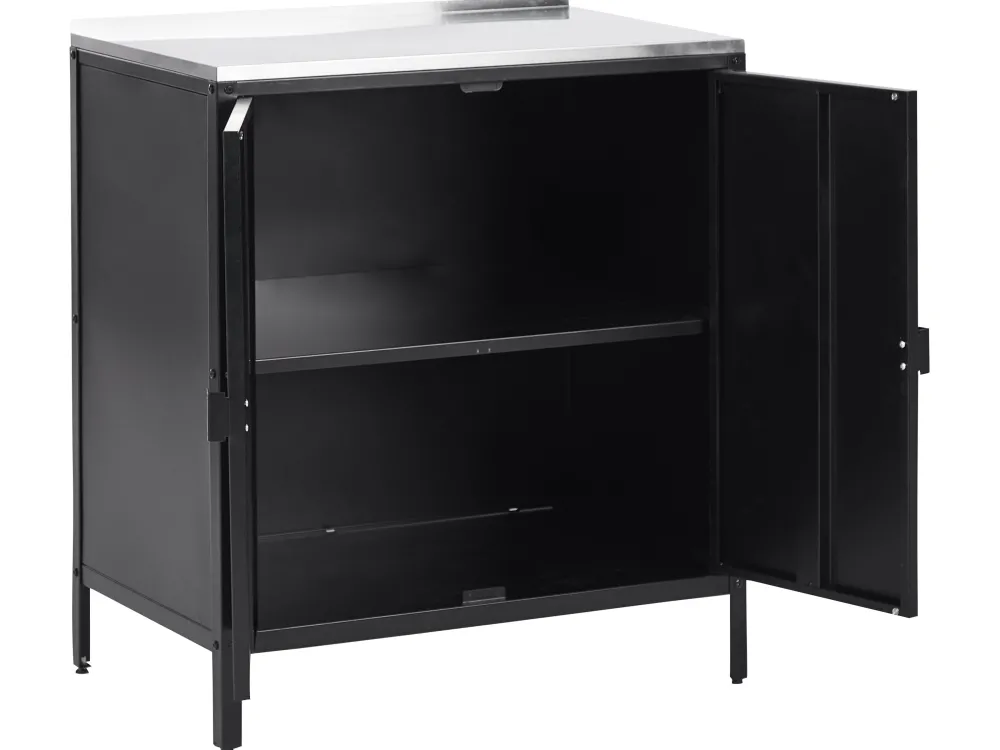 Store Beliani Ulkokeittiokaappi Teras 2 Ovea Musta Vilama