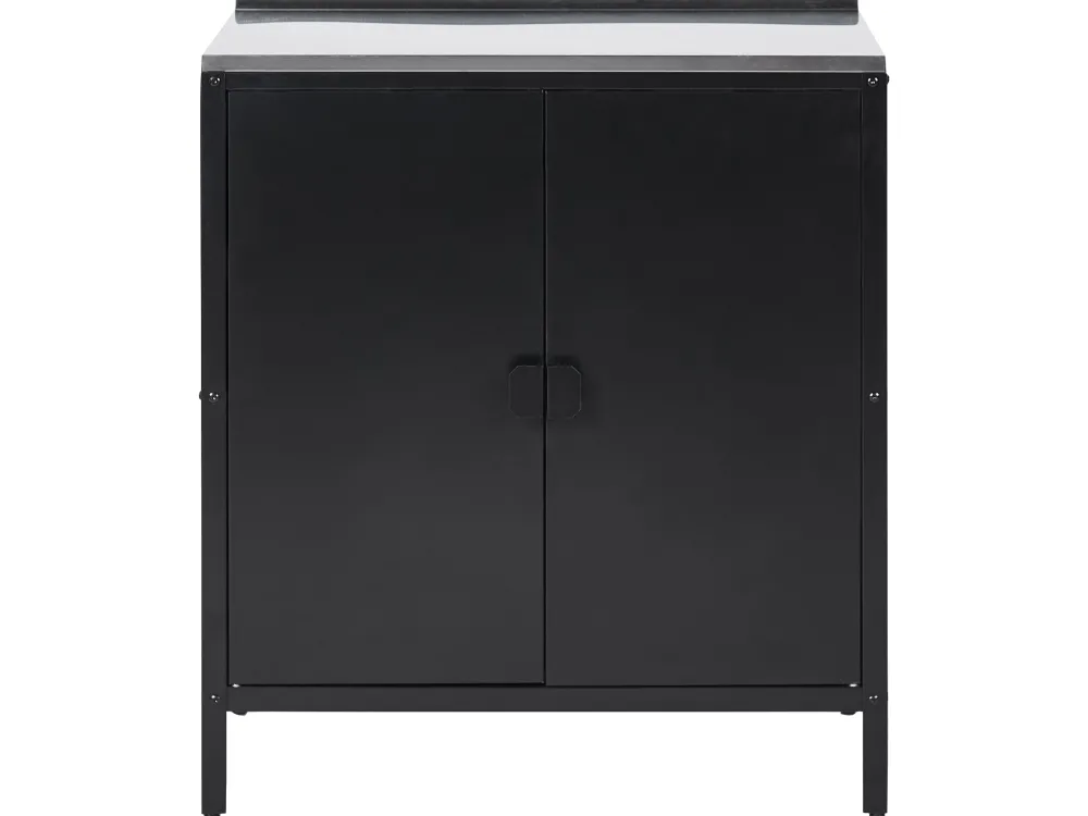 Store Beliani Ulkokeittiokaappi Teras 2 Ovea Musta Vilama