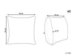 Tekstiilit<Beliani Ulkokoristetyyny Musta/Valkoinen 45 X 45 Cm 2 Kpl Karditsa