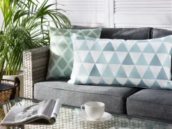 Tekstiilit<Beliani Ulkokoristetyyny Sininen/Valkoinen 40 X 70 Cm Trifos