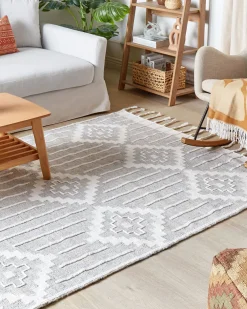 Matot<Beliani Ulkomatto Harmaa/Valkoinen 160 X 230 Cm Tabiat