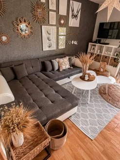 Hot Beliani Ulkomatto Kaksipuolinen Harmaa 160 X 230 Cm Aksu