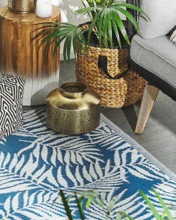 Online Beliani Ulkomatto Kaksipuolinen Laivastonsininen 120 X 180 Cm Kota