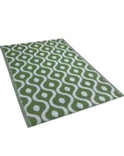 Store Beliani Ulkomatto Kaksipuolinen Tummanvihrea 120 X 180 Cm Pune